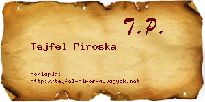 Tejfel Piroska névjegykártya